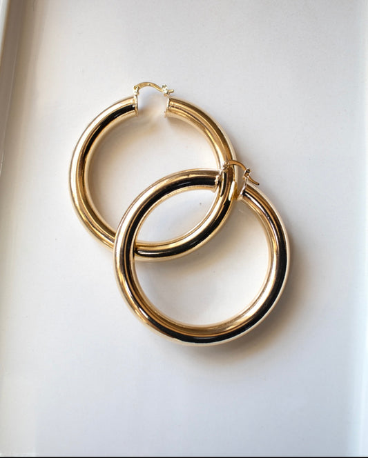 18k Gold Filled Chunky Hoop Earrings